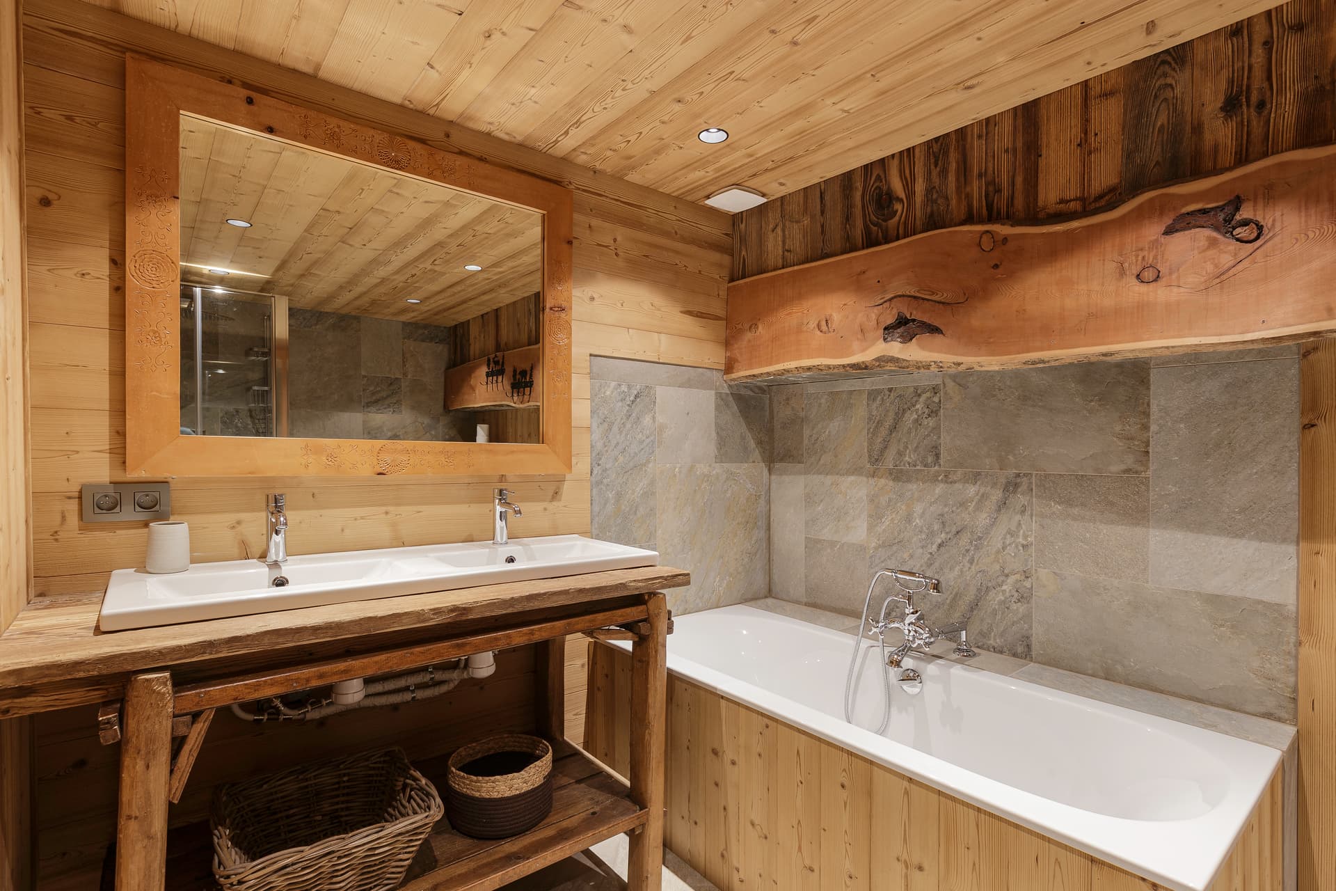 Chambre twin du chalet Le Solerey, idéale pour enfants