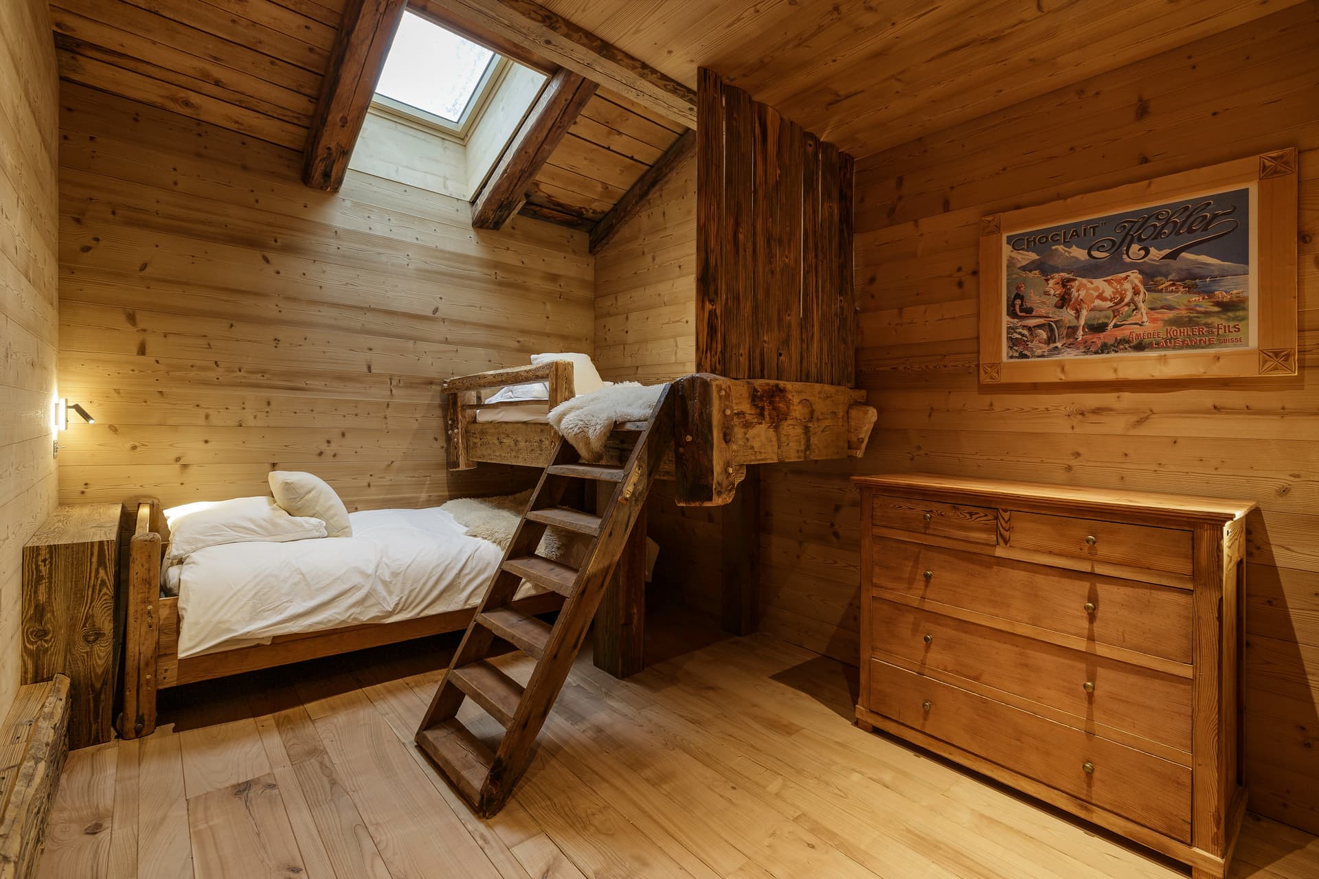 Chambre double avec vue montagne, chalet Le Solerey